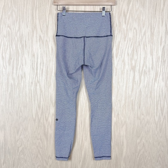 Lululemon Wunder Under Pant Cotton Stripe Black White Legging RARE - Picture 13 of 16